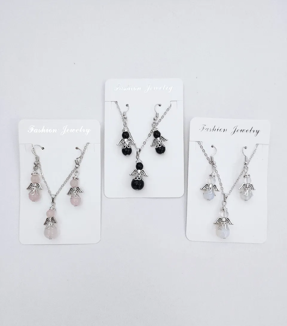 Collar y Aretes con Cuarzo